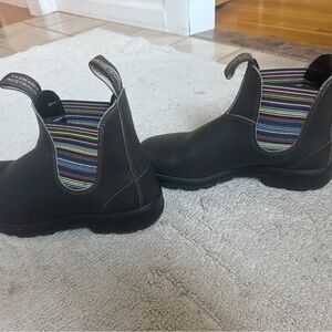 Bluestone boots - lightly used, Blundstone size 7.  Brown with colorful elastic.